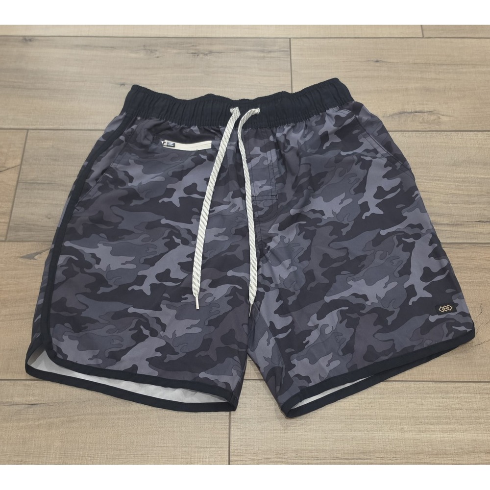 Leg3nd Discovery Shorts Men's Sz S Elastic Drawstring Athletic Black Camo